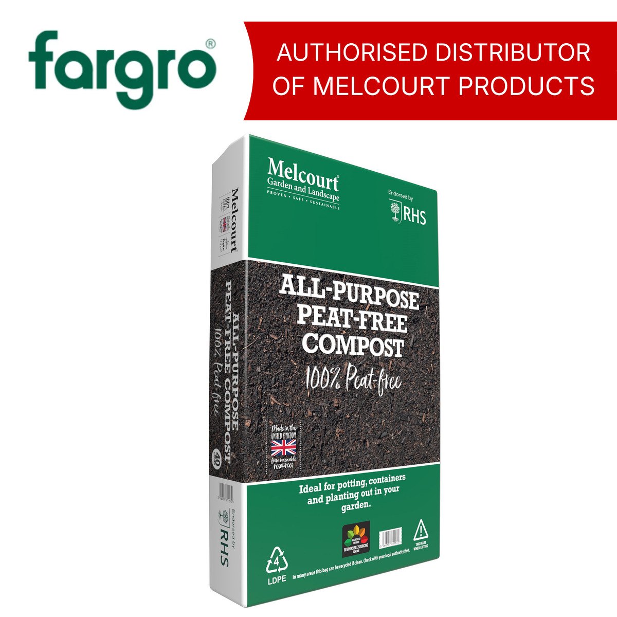 Melcourt All Purpose Peat Free Compost™ Organic Soil, 40L Bag