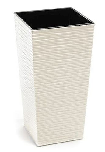 Chisel Planter Finesse Chisel Effect Planter Tall Square 19cm - Cream