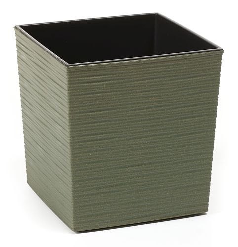 Chisel Planter Yukka ECO Chisel Effect Planter Square 25cm - Forest Green
